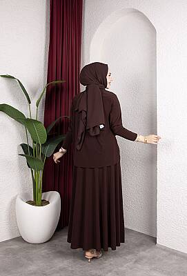 Acı Kahve Yanı Tokalı Sandy Etekli Takım - 3