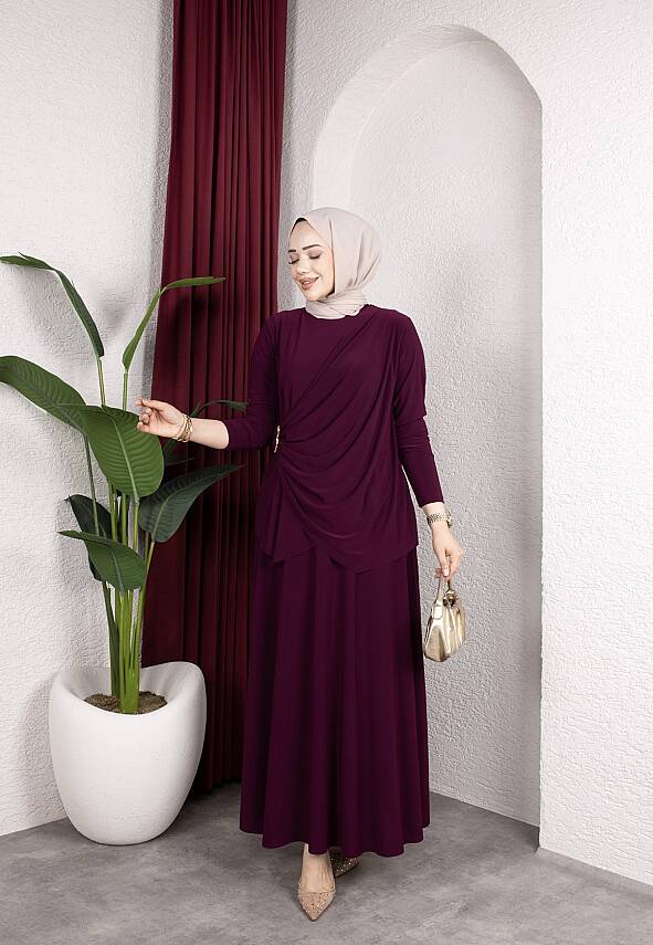 Mürdüm Yanı Tokalı Sandy Etekli Takım - 1