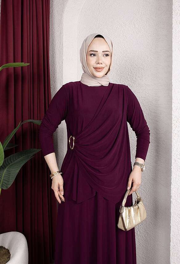 Mürdüm Yanı Tokalı Sandy Etekli Takım - 2